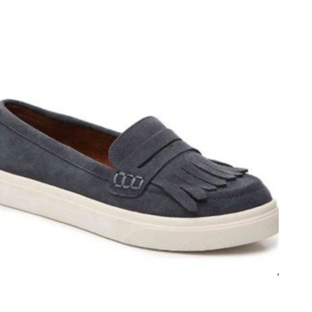 Crown Vintage Navy Suede Fringe Shoes